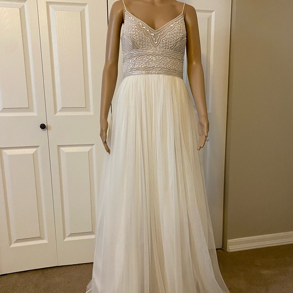 Adrianna Papell full length beaded gown